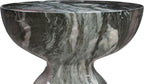First of a Kind Grey Concrete Side Table with Marble Print Finish - Durable Accent Table, Fully Assembled - for Indoor/Outdoor Use - 13.3" W x 13.3" D x 20" H