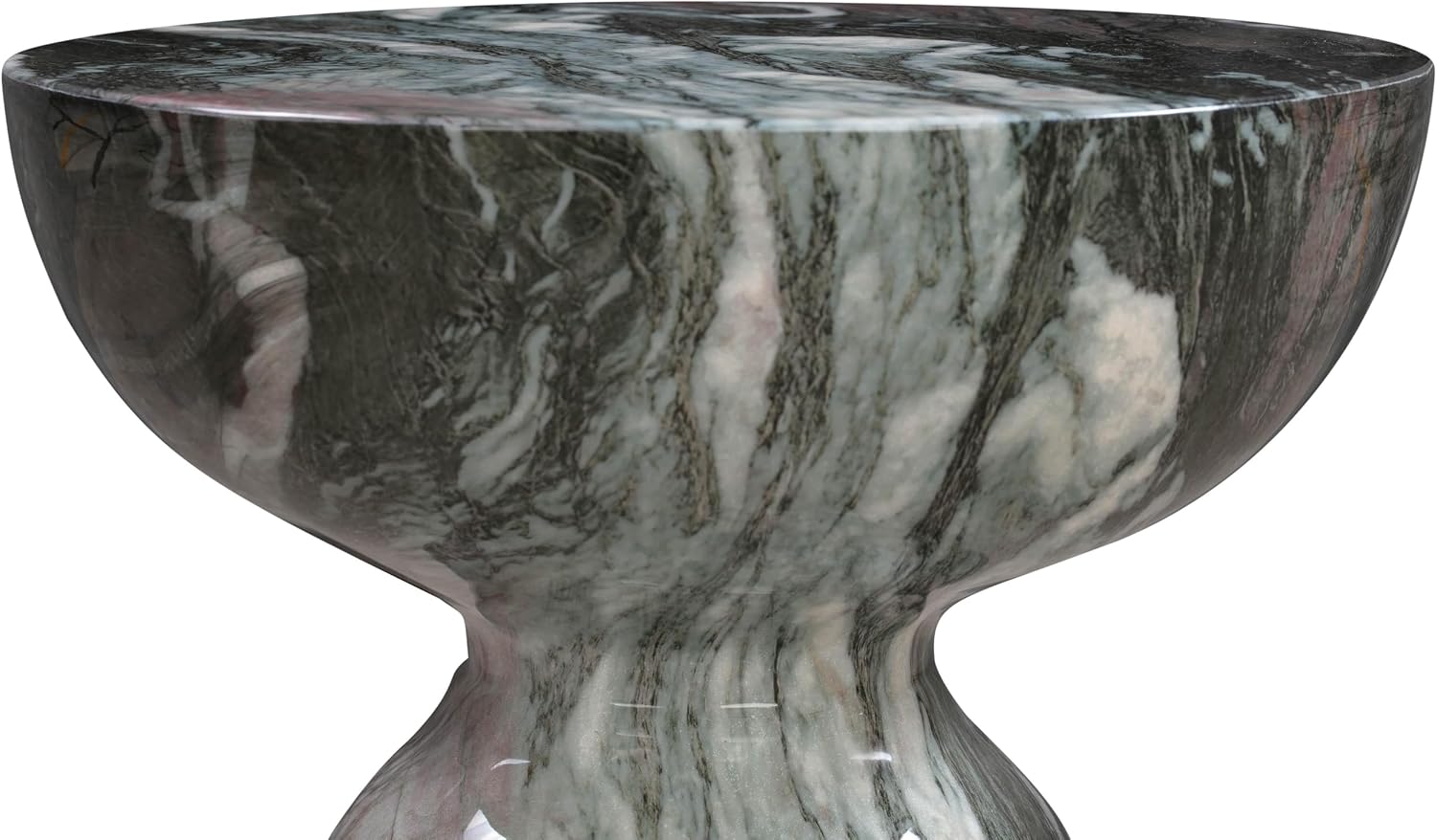 First of a Kind Grey Concrete Side Table with Marble Print Finish - Durable Accent Table, Fully Assembled - for Indoor/Outdoor Use - 13.3" W x 13.3" D x 20" H