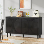 Tribesigns Buffet Cabinet Sideboard with Storage, Modern Storage Cabinet Sideboard Buffet Table with Doors for Living Room Kitchen Dining Room (Black)