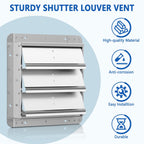 12 Inch Galvanized Shutter Exhaust Louver Vent, Automatic Gravity Shutter Louver Vent for Home Attics, Workshops, Barn, Greenhouse (Motor&Blades are not Included)