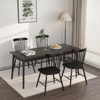 Dining Chairs Set of 4, Windsor Dining Chairs, Spindle Back Wooden Chair for Kitchen and Dining Room, Dining Room Chairs, Windsor Chairs Set (Black)