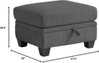 CHIC HOUSE Ottoman for Modular Couch, Corduroy Customizable Chaise, Storage Ottoman for Sectional Sofa
