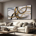Large Framed Canvas Wall Art Gold Foil Prints Art Abstract Wall Pictures for Bedroom Dining Room Black Line Art 29"x 58" Gallery Wall Decor