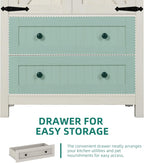 YITAHOME 64.5" Tall Kitchen Pantry Cabinet, Farmhouse Pantry Storage Cabinet with 2 Drawers & Adjustable Shelves, Ideal for Living Room, Kitchen or Hallway, White
