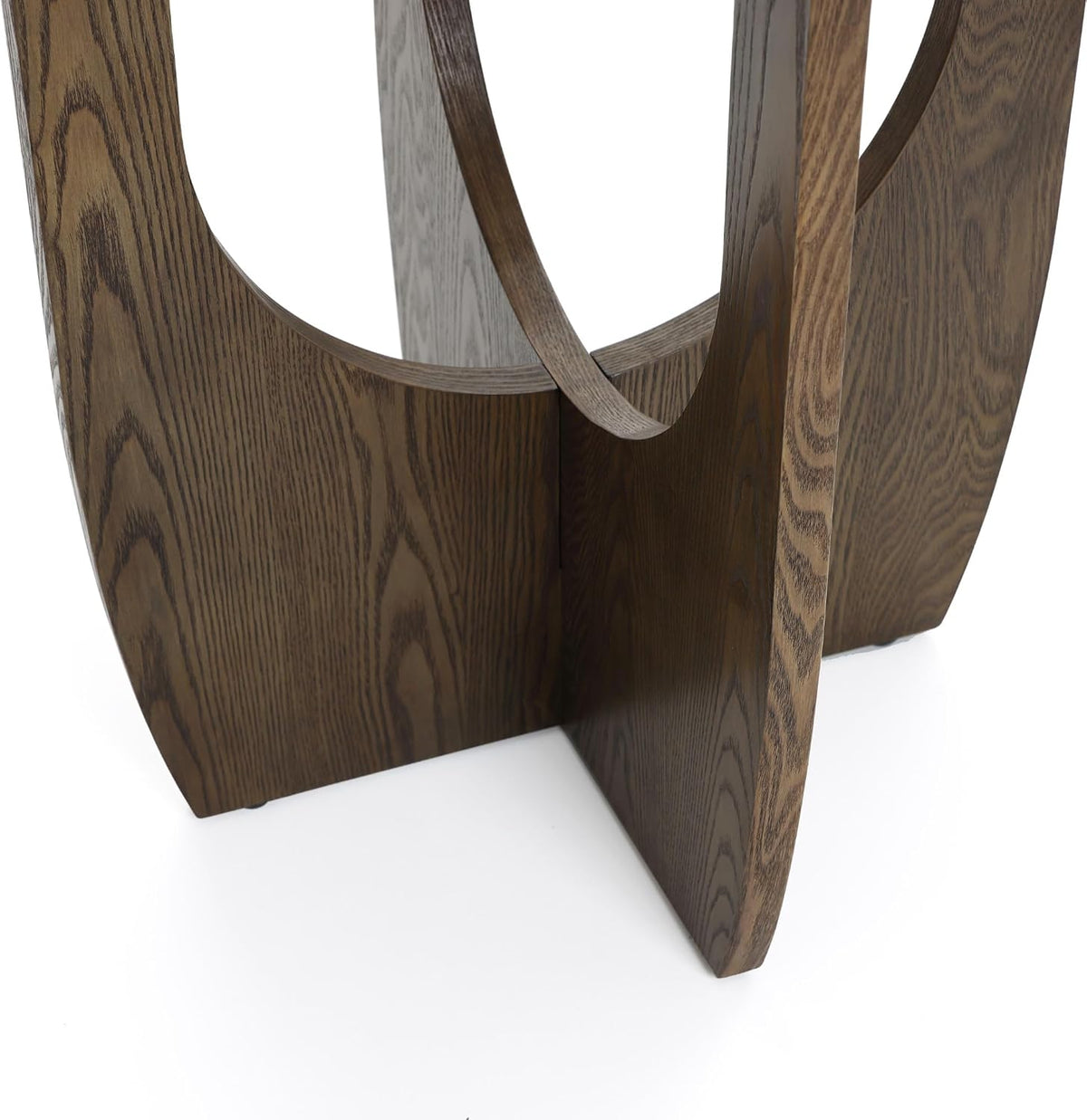 LuxenHome Round End Table, 20 Inch Mid-Century Modern Walnut Finish Wood Accent Side Table for Small Paces, Minimalist Bedside Sofa Nightstand for Living Room, Bedroom, or Office