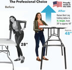 Lift Your Table® Folding Table Risers - Standing Desk Kit: XL Height - Made in the USA, Heavy Duty, Sturdy, Portable, Easy-to-Use Extensions Raise Bent Leg Folding Tables (Set of 4)