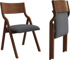 Folding Upholstered Dining Chairs 2-Piece Set,Ready to go | Upholstered with padded Seat, Solid Wood legs, Modern Side Chair, No Assembly Required,Foldable & Space-Saving