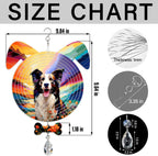 Border Collie Dog Ears Wind Spinner, Border Collie Wind Spinner Hanging for Yard and Garden