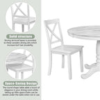 Harper & Bright Designs 5 Pieces Dining Table and Chairs Set for 4 Persons, Kitchen Room Solid Wood Table with 4 Chairs