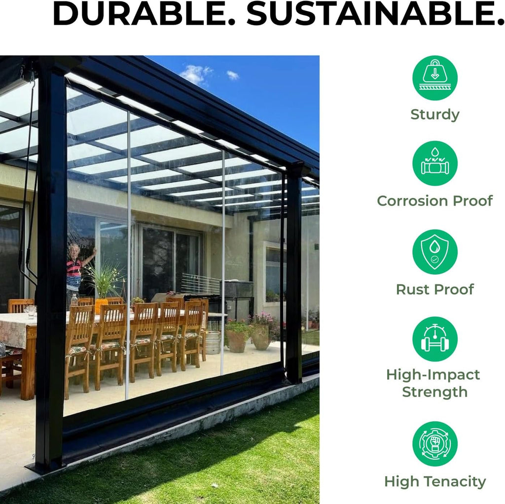 Aluminum H Connectors - Fits 4mm, 6mm, 8mm, or 10mm Twin-Wall Greenhouse Panels, Join 2 Pieces of Panels Together, 4-Foot Length, 10 Pieces (10mm Aluminum H Connectors - 4ft)
