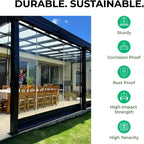Aluminum H Connectors - Fits 4mm, 6mm, 8mm, or 10mm Twin-Wall Greenhouse Panels, Join 2 Pieces of Panels Together, 4-Foot Length, 10 Pieces (6mm Aluminum H Connectors)