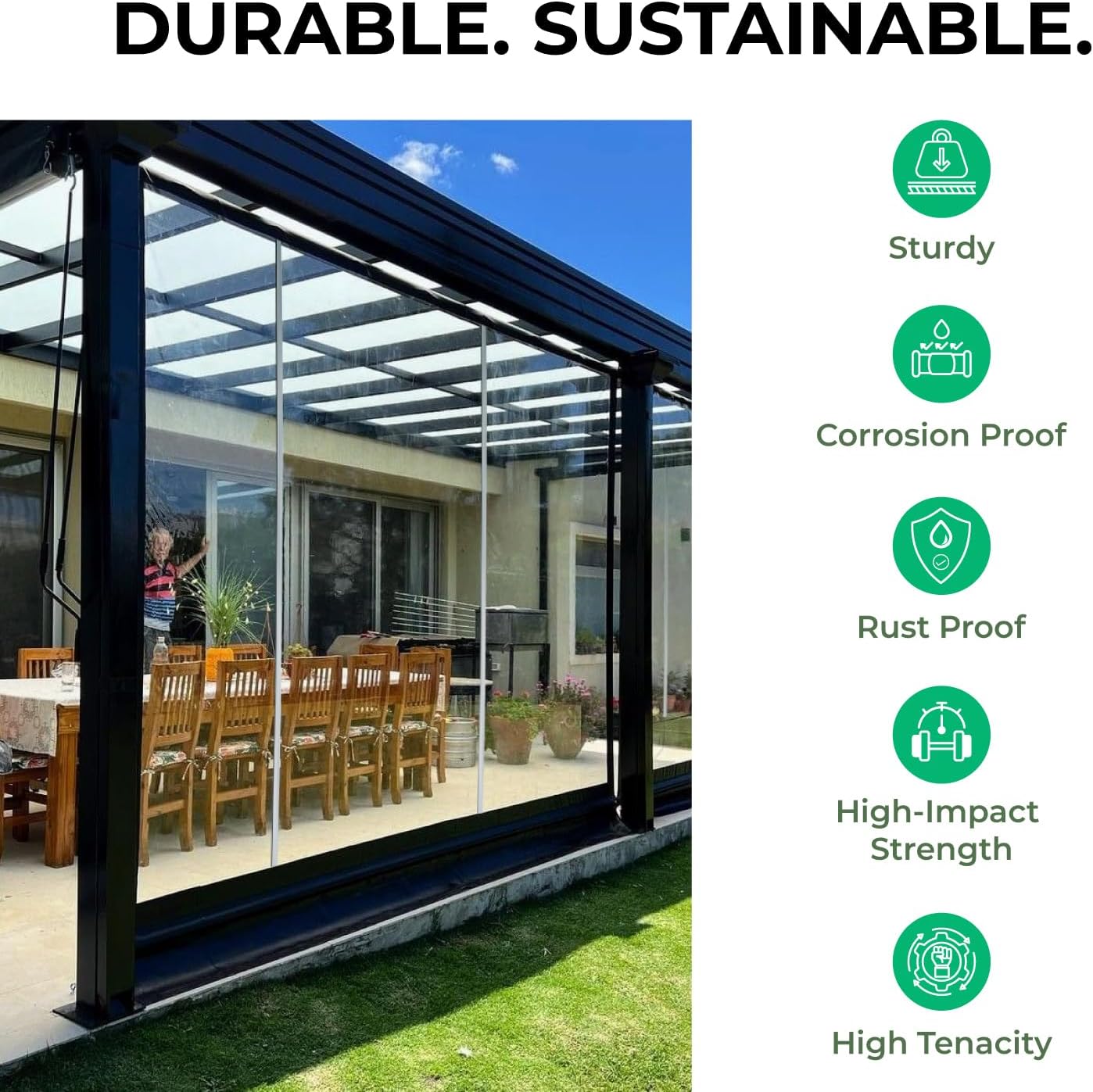 Aluminum H Connectors - Fits 4mm, 6mm, 8mm, or 10mm Twin-Wall Greenhouse Panels, Join 2 Pieces of Panels Together, 4-Foot Length, 10 Pieces (6mm Aluminum H Connectors)