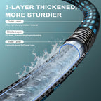Garden Hose 50ft, Non-Expanding Water Hose Ultra Lightweight, Kink-Free Flexible Hose with 10-Pattern Nozzle, Durable & Abrasion Resistant Outdoor Hose for Yard, Lawn, Marine, RV, and Car Wash (50 FT)