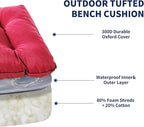 IPYNBAP Outdoor Bench Cushion, 48x18x5 Inch, Waterproof Bench Cushion for Outdoor/Indoor Furniture, Tufted Patio Bench Seat Cushion, Fade Resistant Outdoor Cushions for Porch Swing Couch, Burgundy