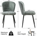 Green Chenille Dining Chairs Set of 4 Accent Chair for Kitchen | Modern Upholstered Chenille Fabric Accent Chairs for Dinner Living Room Curved Wingback Adjustable Feet(Only Chairs)