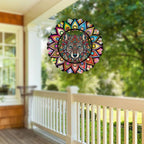 Hanging Wolf Wind Spinner for Outdoor Indoor 3D Stainless Steel Wind Sculptures 10 Inch Cool Animal Metal Wind Spinner for Yard Garden Living Room Zoo Great Gift for Women Friend