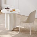 Small Round Dining Table, 30" Circle Kitchen Table with 3 Legs, Modern White Accent Table for Kitchen, Dining Room, Home Office and Living Room