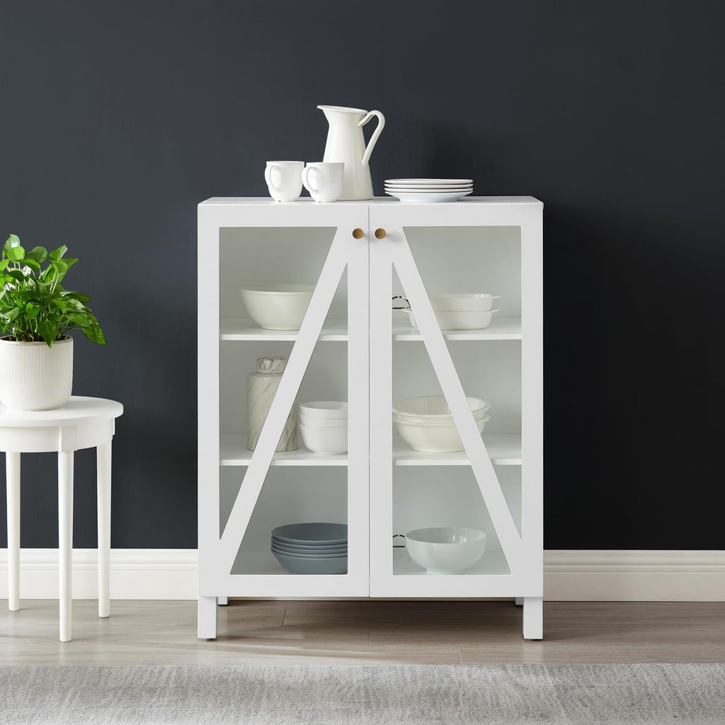 Maykoosh White Stackable Pantry Cabinet - Modern Kitchen Storage Organizer 60.5" W x 38" H