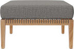 Modway Clearwater Outdoor Patio Teak Wood Ottoman in Gray Graphite
