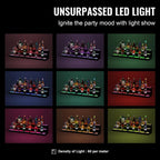 Happybuy LED Lighted Liquor Bottle Display,3 Tiers 48 Inch Commercial Illuminated Home Bar Shelf,3 Steps Whiskey Rack Stand, Acrylic Drink Shelves with RF Remote & App Control, and Multicolor lighting