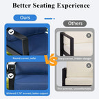 Aluminum Outdoor Patio Furniture Set, 5 Piece Sectional Coversation Sets with Coffee Table, Modern Outdoor Sofa Couch with Thick Cushions for Porch, Balcony, Garden (Black/Blue, 5 Pcs Set)