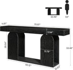 Tribesigns Farmhouse Wood Console Table, 70.9-Inch Entryway Accent Table with U-Shaped Base, 2-Tier Extra Long Sofa Tables for Entrance, Hallway, Living Room (Black)