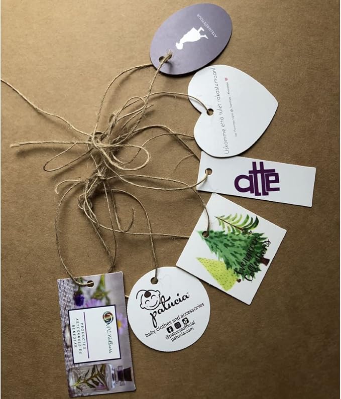 54-108 Pack Custom Hang Tag Personalized Name Paper Tags Customize Any Logo Text Label Tags for Clothes Jewelry Gift Wedding Birthday Favors and Small Business