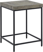 Alaterre Furniture End Table - Industrial Modern Side Table with Wood Top and Metal Frame - Table for Living Room, Bedroom, Hallway, or Dorm Room (Gray)