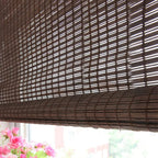 LETAU Cordless Wood Window Roller Shades, Bamboo Light Filtering Window Blinds for Indoor Home, Office, Kitchen, Pattern 8