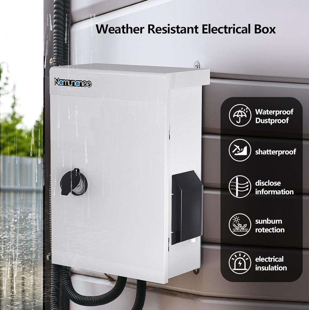 Outdoor Electrical Box with Thermostat and Fan, Cold-Rolled Steel Plate, Aluminum Alloy Back Beam, One-Piece Ventilation Design, IP65 Waterproof, Wall/Pole Mounted. (17.7" x 13.7" x 7.9")