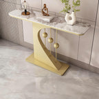 Faux Marble Console Table,Narrow Long Entryway Table,with Geometric Metal Frame,with Marble Tabletop,for Corridor/Entrance/Living Room/Bedroom,for Small Spaces(F,120cm/47.2in)