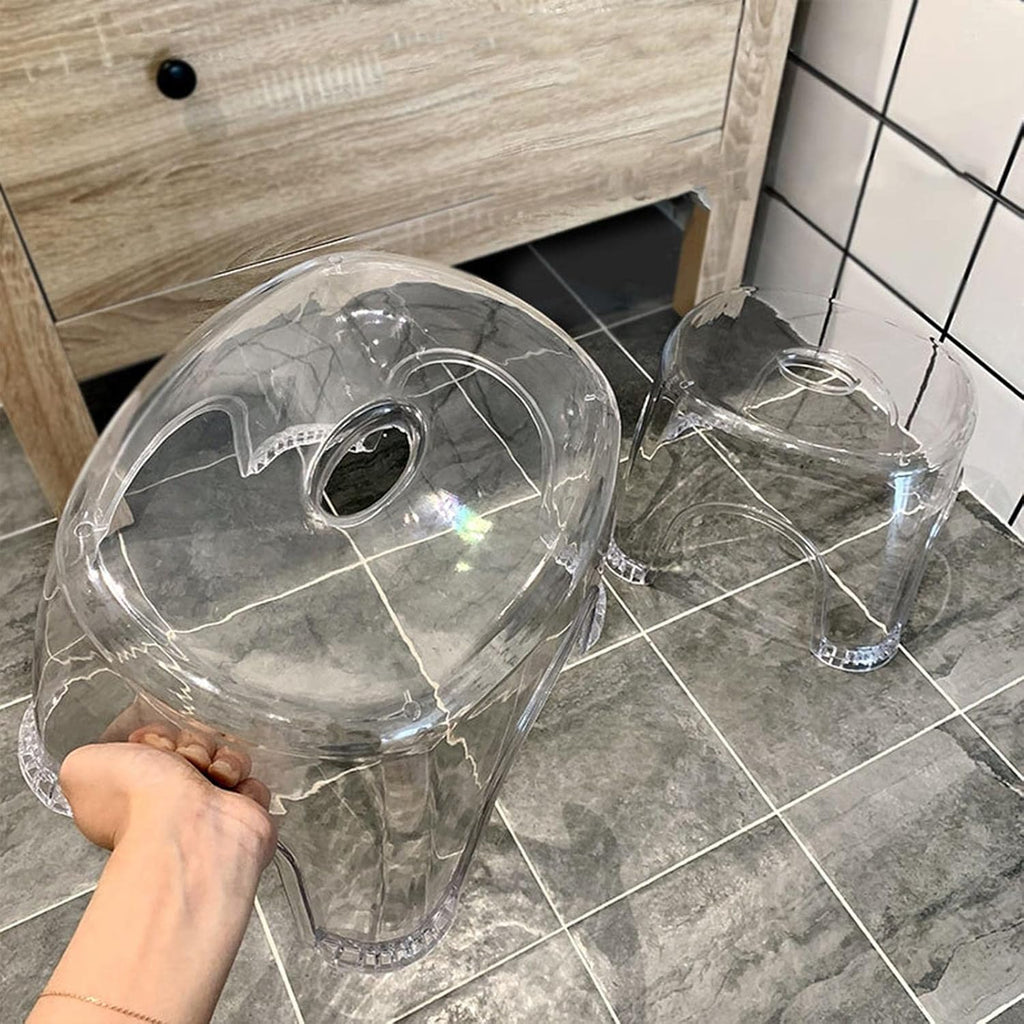 Acrylic Stool Shoe Changing Stool Portable 21cm Height Stable