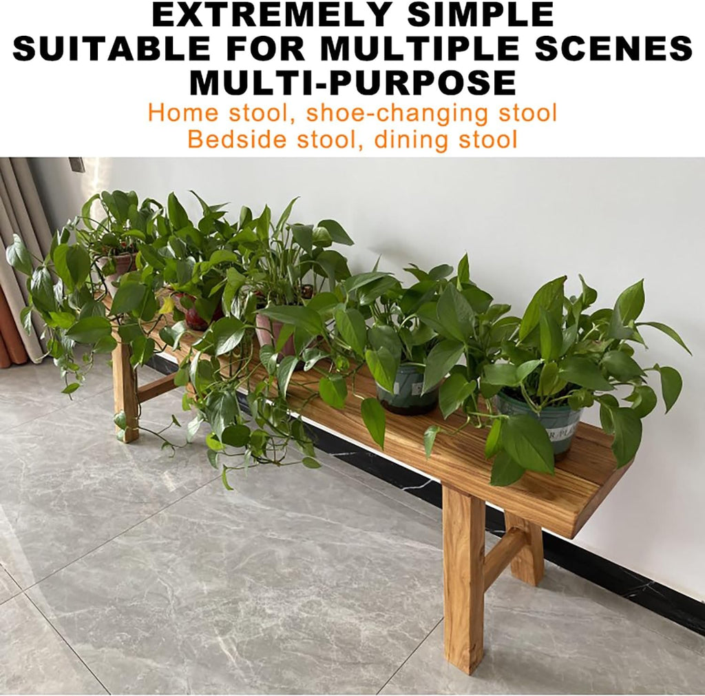 Wood Dining Bench Farmhouse Style Wooden Bench Indoor Kitchen Bench for Living Room Hallway Bedroom.(31.5x10.24x17.72in)