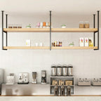 Wine Rack Ceiling Mounted Bottle Shelf Goblet Storage, Solid Wood Wine Storage Shelf Multi-Function Display Rack for Home Bar Restaurant Kitchen