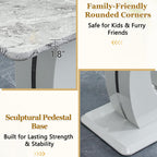 63'' Marble Dining Table Set for 6,Modern Counter Height Dining Table Set,Grey High Top Table with Leather Bar Stools,Bar Height Table Set Ideal for Dining,Pub,Kitchen