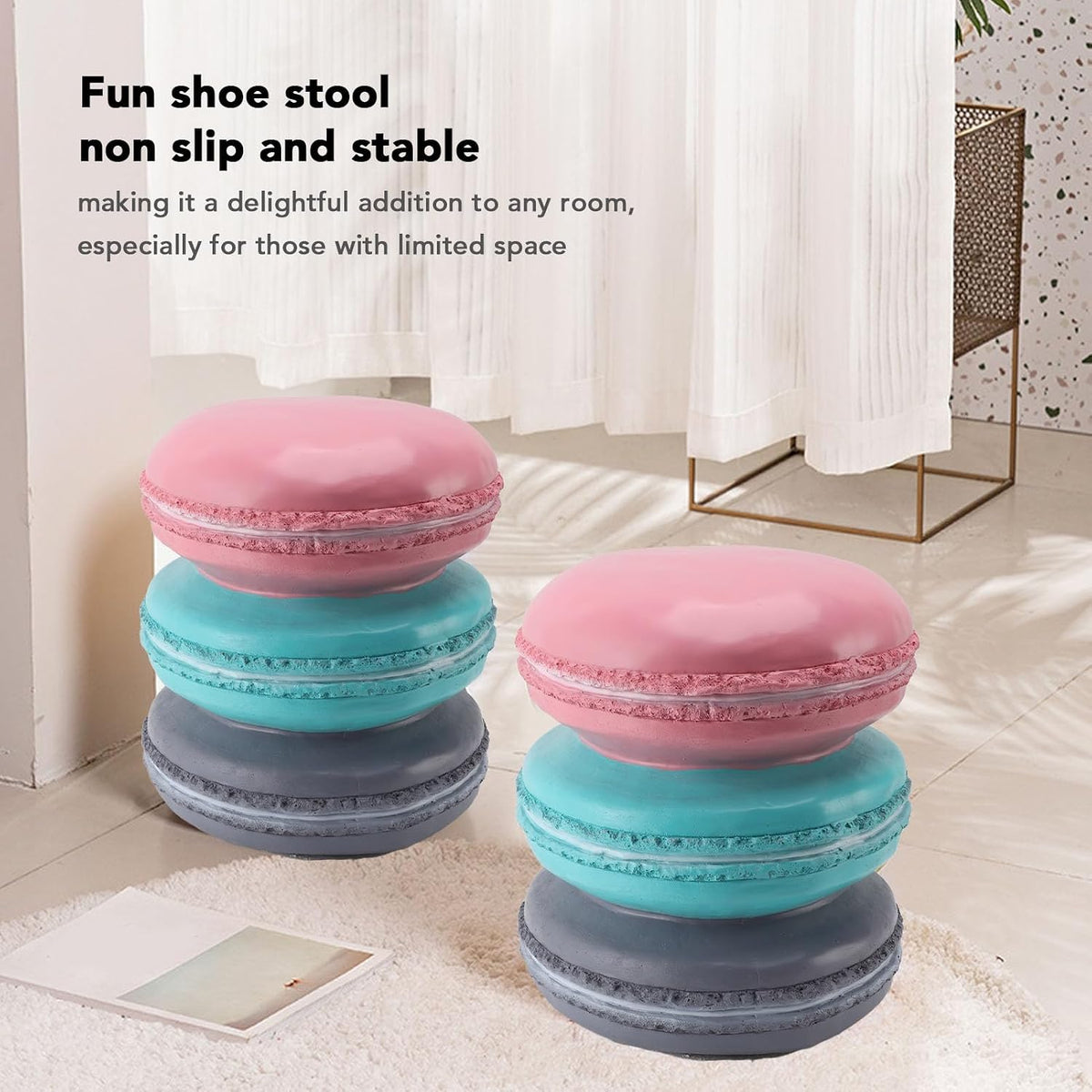 Generic Fun Food Shoe Stool, Cute Food Shoe Stool, Durable Material, Compact Design, Ergonomic Seat, Unique Home Decoration, Suitable for Living Room