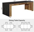 Tribesigns Extra Long Dining Table for 6-8 People, 78.7-Inch Rectangular Kitchen Table with Wooden Tabletop and Legs for Kitchen, Dining Room, Living Room, Heavy Duty, Black+Brown | Wooden Kitchen Table for Dining Room, Living Room, Heavy Duty, Large
