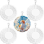 5 Pack 3 inch Sublimation Wind Spinners Blanks Wind Spinner Sublimation Blank Bulk 3D Aluminum Metal Wind Spinners for Yard and Garden Indoor Outdoor Window Porch Front Door Decoration Round