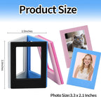 12 Packs Magnetic Picture Frame, Mini Picture Magnets 2x3 Picture Frame for Refrigerator,Wallet Size Magnetic Photo Frames,Magnetic Photo Frames for Refrigerator,School,Office(12 Colors)