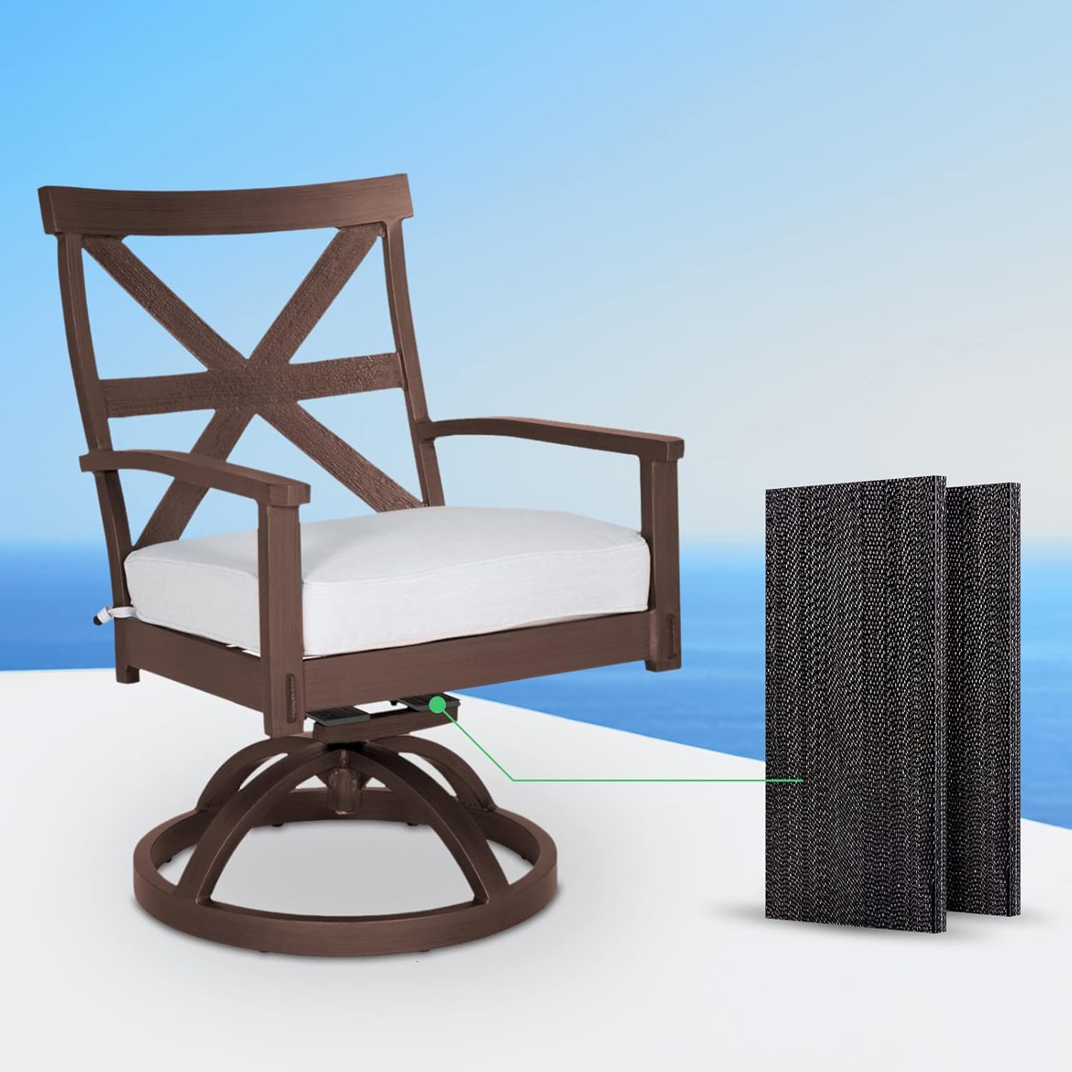 Anwenk 4Pack Patio Chair Replacement Parts Fiberglass Spring Plates Rocking Chair Repair Kit for Universal Swivel Rocker Chair Garden Lawn Furniture,5" L x 2.5" W x0.3 H