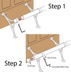 OUTWATER 2" Diameter x 20' Bar Foot Rail Kit - Complete Undercounter Mount Hardware and Tubing, Satin Stainless Steel Finish