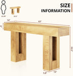 Airynee 63 Inches Long Console Table for Entryway with Drawers, Wooden Sofa Table Behind Couch, Industrial Entry Table for Living Room, Foyer, Hallway, Natural Oak