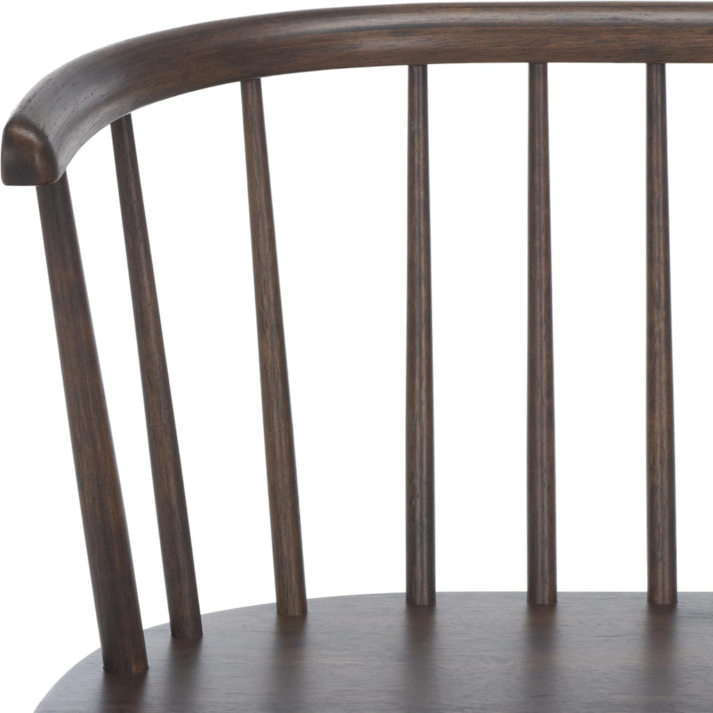 SAFAVIEH Furniture - Blanchard Spindle Bench - Dark Walnut - Solid Wood - Classic Windsor Design - Ideal for Entryway, Bedroom, Dining Room, 17.8" Seat Height (BCH8500G)