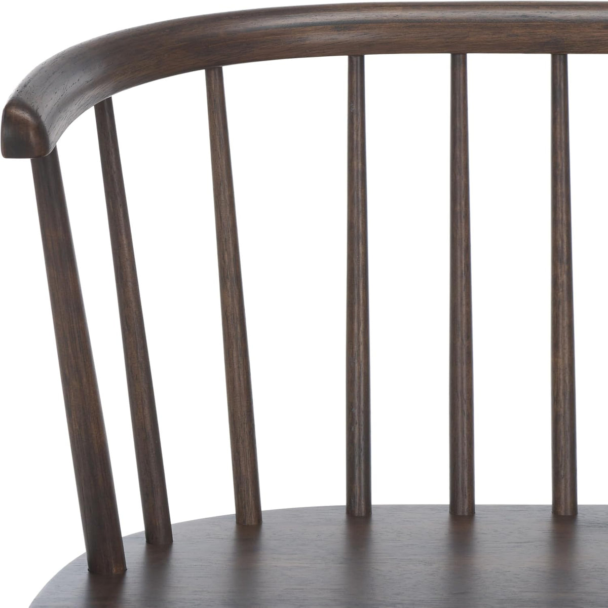 SAFAVIEH Furniture - Blanchard Spindle Bench - Dark Walnut - Solid Wood - Classic Windsor Design - Ideal for Entryway, Bedroom, Dining Room, 17.8" Seat Height (BCH8500G)