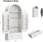 IRONCK 70.9 in Kitchen Pantry with Large Drawer Adjustable Shelves | kitchen pantry; 2 doors; large drawer; adjustable shelves; arched open shelving