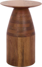 SAFAVIEH Home Collection - Karu Solid Wood Pedestal Accent Table in Walnut Brown Finish, Round Top Design, Fully Assembled (ACC3224A)