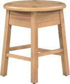 Solid Rubberwood Round Side Table with Drawer, Natural Oak Painted Finish Sofa End Table & Nightstand for Living Room, Bedroom