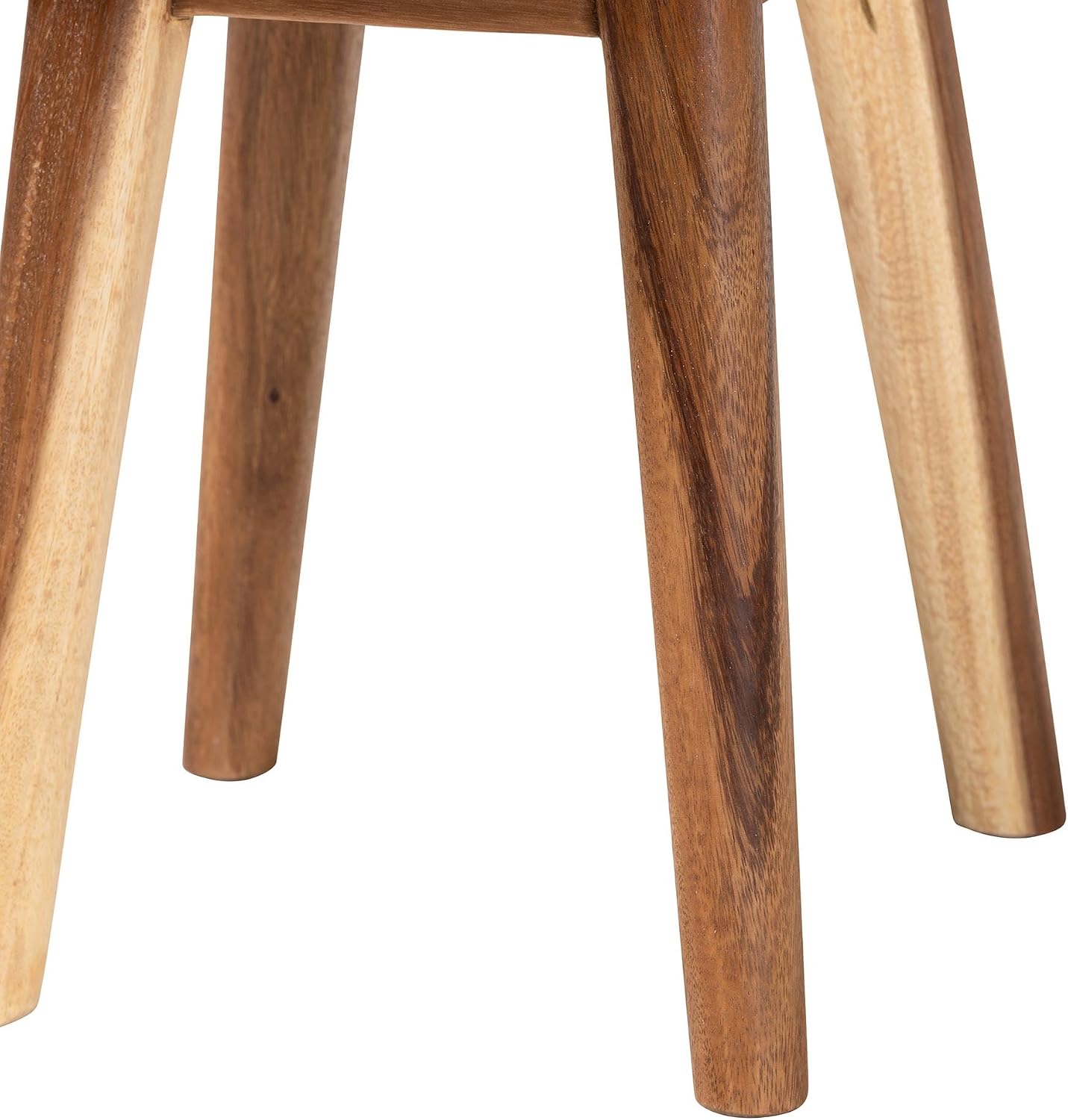 bali & pari Jia Suar Wood End Table - Handcrafted Side Table with Live Edge Round Top and Tapered Legs, Rustic Boho Accent Furniture for Living Room, Bedroom, or Patio