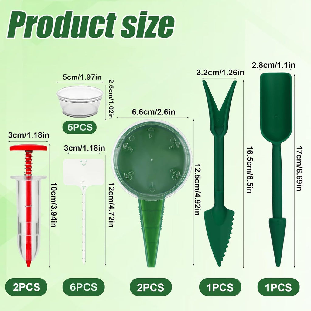 17 PCS Mini Seed Spreader, New Mini Gardening Spreaders, Mini Sowing Seed Dispenser, Reusable Handheld Small Seed Planter Tool for Tiny Seeds