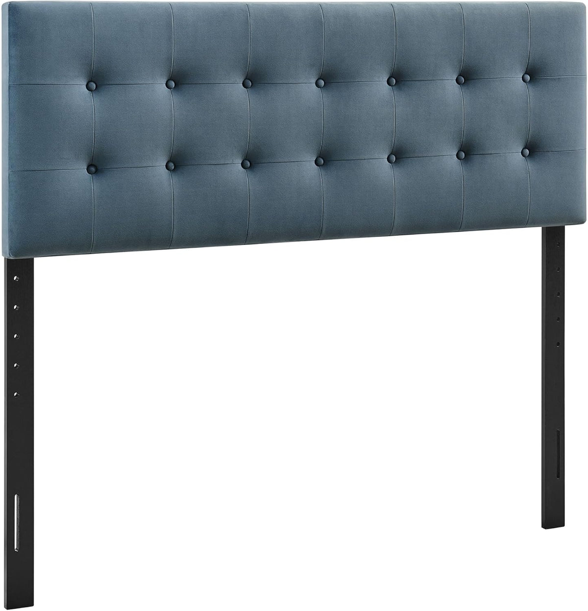 Modway Emily King Size Performance Velvet Headboard in Cadet Blue - Stain-Resistant Velvet Upholstery with Button Tufting and 7 Adjustable Height Positions